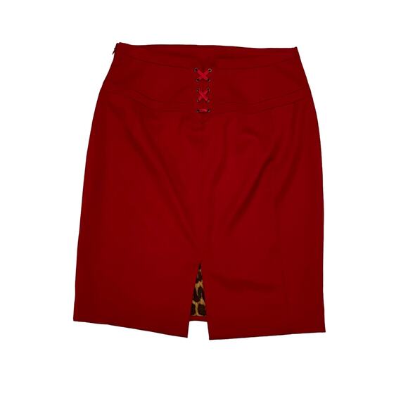Express Dresses & Skirts - Express Design Studio Red pencil skirt lace up back size 2